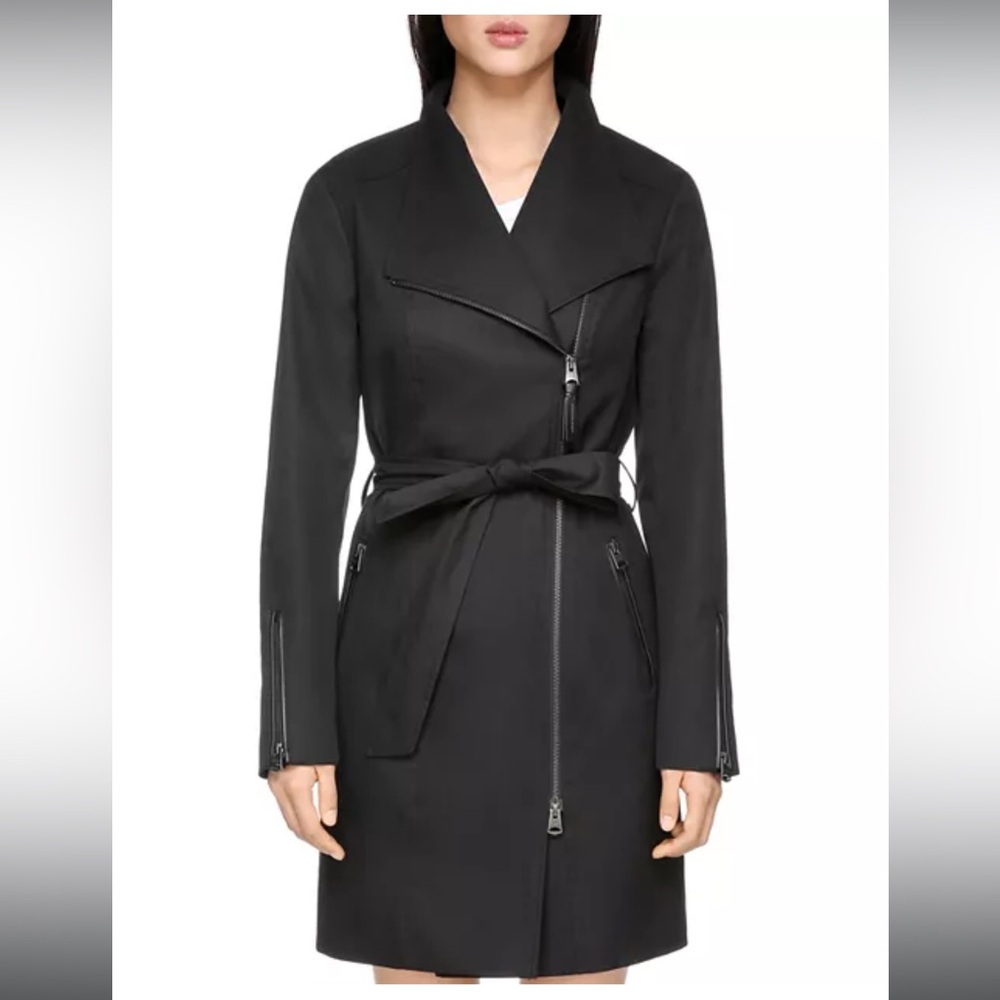 Mackage Estella Leather Trimmed Trench Coat 🧥